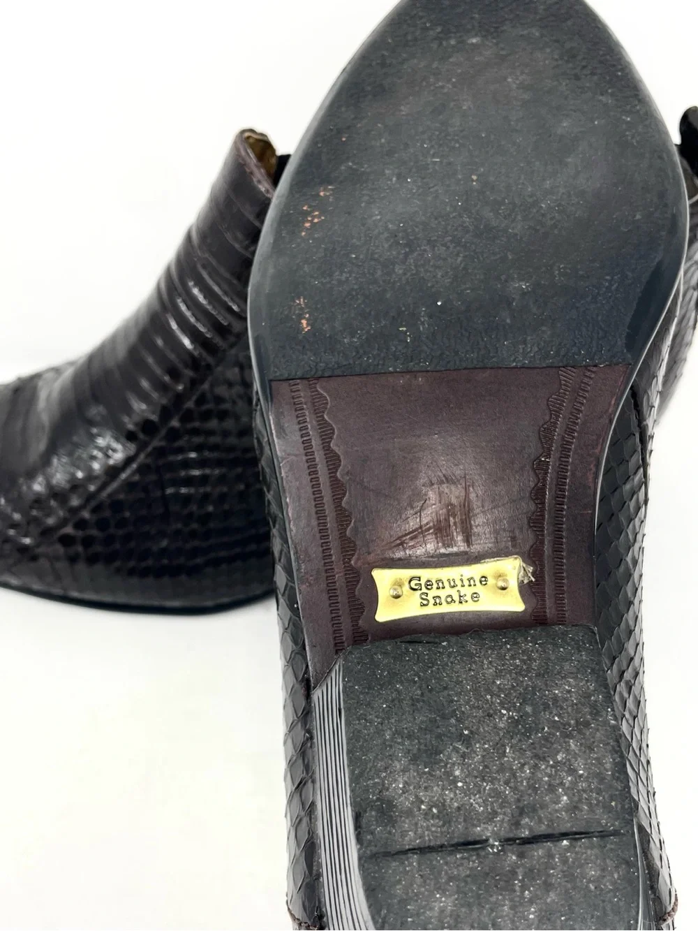 Giorgio Brutini Dark Brown Genuine Snakeskin Leather Ankle Boots, Men's 8.5